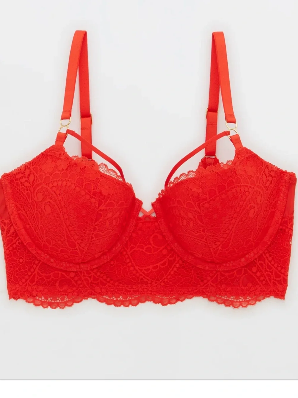 Aerie Real Power Paisley Lace Strappy Balconette Bra 40DD - Picture 1 of 8
